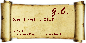 Gavrilovits Olaf névjegykártya